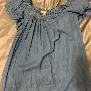 Loft denim off the shoulder shirt